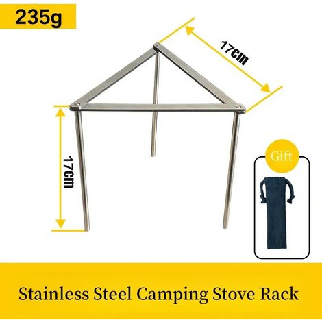 Support de réchaud de camping portable en acier inoxydable, support triangulaire pour casseroles, support de réchaud de camping BC, support de réchaud de feu de camp, nouveaux réchauds de cuisson port (1/4)