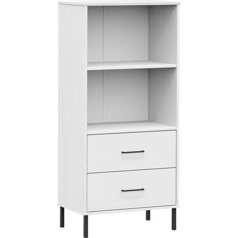 Maison Exclusive - Bücherregal OSLO mit 2 Schubladen Weiß 60x35x1