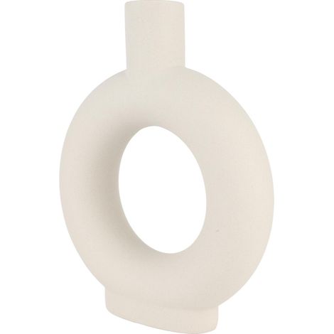 Vase rond en céramique, vase rond creux, vase moderne à la finition mate, convenant au salon, à la chambre et au bureau. (1/5)