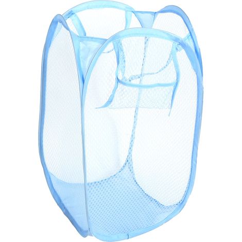 Panier à linge portable pliable pour vêtements sales, neuf, bleu. (1/5)