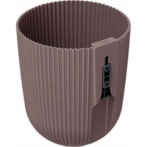Kunststoff-Blumentopf mit geriffeltem Wanddeckel, braun-marsala, 14,6 cm, Milly (1/2)