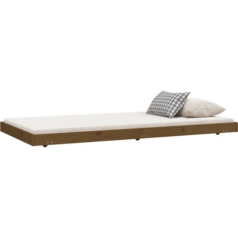 vidaXL Giroletto Marrone Ambra 100x200 cm in Legno Massello di Pino (1/4)