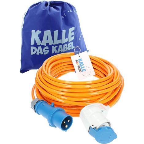 Kalle Verlängerungskabel CEE 230V 16A 2,5mm² Winkel Kompakt Extreme Signal Orange IP44 25 Meter