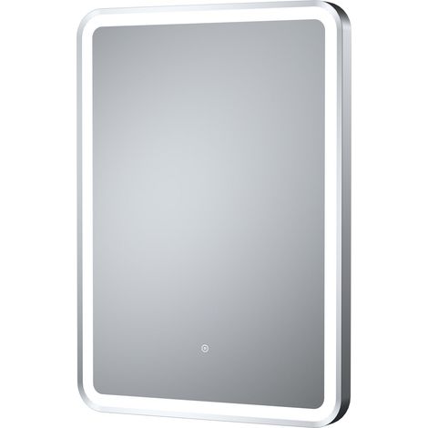 Balterley Quixhill Rectangular Framed LED Touch Sensor Mirror with Demister, 700x500mm - Chrome