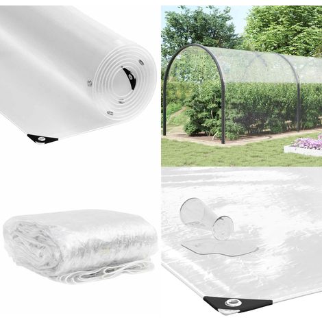 vidaXL Bâche transparente avec œillets 6x12 m PVC (1/5)
