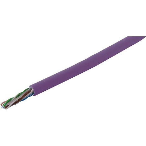 Câble cat 6 Sans connecteur, U/UTP, 8 x, gaine PVC Violet LSZH, 305m ( Prix pour Bobine de 305 Mètres )