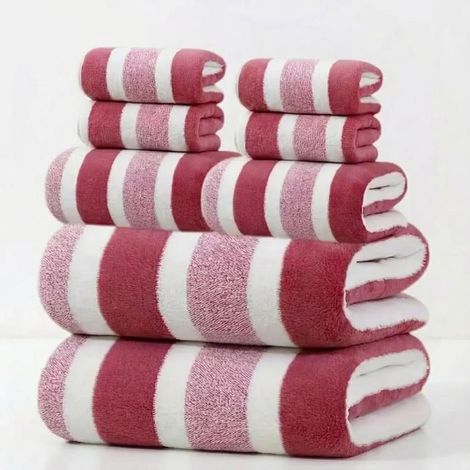 Filiyano-Ensemble de 8 serviettes de bain - Serviettes en coton doux pour la maison, l'hôtel et le spa - Rose Rosa (1/3)