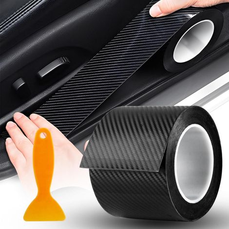 Einstiegsleisten Schutzfolie Carbon 10cm x 10m Schwarz für Auto (1/5)