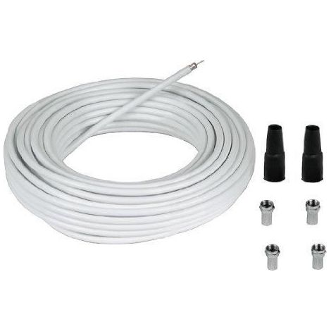 Kit de connexion satellite - HAMA - 00056608 - 4 fiches F - 40m - Couleur blanche