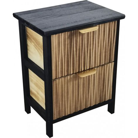 Mobiletto in legno con 2 cassetti per arredo casa 34x25xH43,5 cm