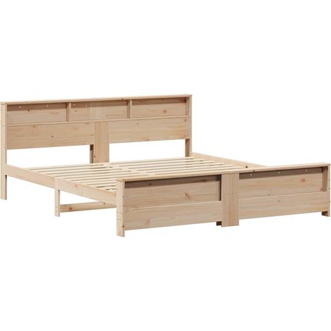 Lit double,Lit adulte,Cadre de lit Marron 180 x 200 cm Bois massif en pin CFW1806886 (1/5)