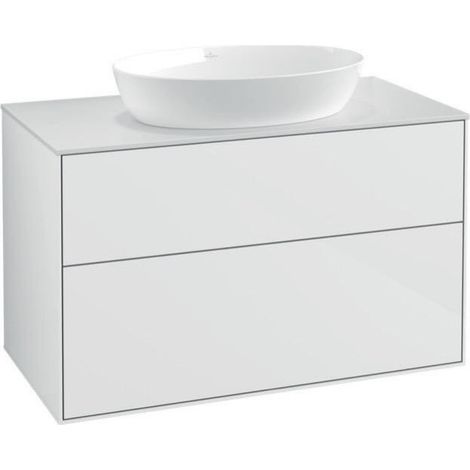 V&B Waschtischunterschrank FINION 1000x603x501mm AP Gl wh ma gls wh lacq. (1/4)