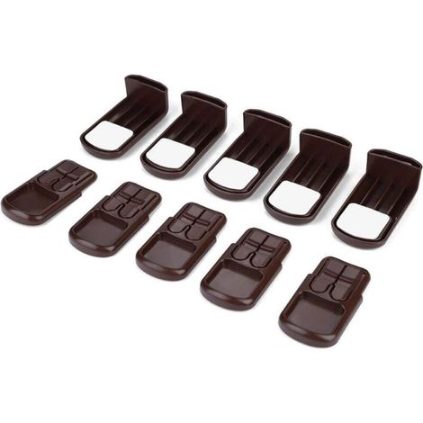 5er-Pack Sicherheitsschlösser für Schranktüren und Schubladen, Sicherheitszubehör (Braun) (1/5)