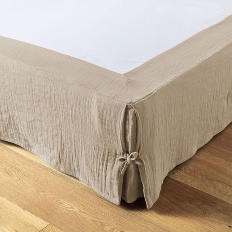 Cache-sommier 140 x 190 cm – Double Gaze de Coton 125 g/m² – Gaïa Ficelle