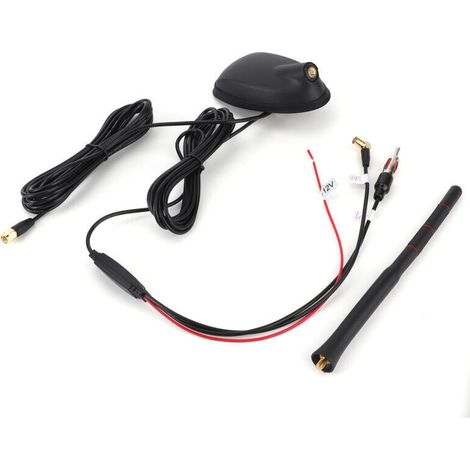 Antenne DAB + GPS + FM pour voiture – Support supérieur amplifié actif – Étanche à la poussière – Matériau ABS + PVC