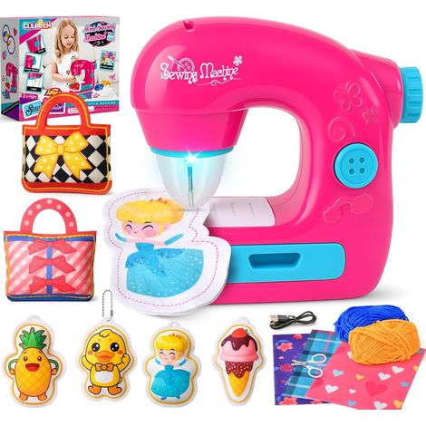 Mini Machine à Coudre Enfant, Sewing Machine Électrique avec Tissus, Fils, Accessoires Complets, Kit Couture Enfant Éducatif, Loisir Créatif, Cadeau Fille 7 8 9 10 11 12 Ans (1/5)