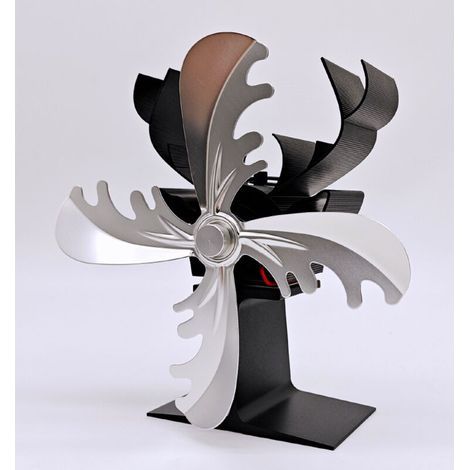 Ventilateur de cheminée renne wapiti noël bois combustion de l'air bûche ventilateur thermique-argent (1/5)