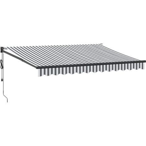 Maison Exclusive - Tenda Retrattile Antracite e Bianca 3,5x2,5m Tessuto/Alluminio