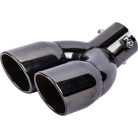 2 embouts d'échappement, diamètre 76 mm, acier inoxydable, sortie double, universel pour voiture (1/5)