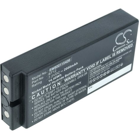 vhbw Akku kompatibel mit Ikusi TM63, TM64 02, 2303696 Industrie-Funkfernsteuerung Fernbedienung (2000mAh, 7,2V, NiMH) - Schwarz