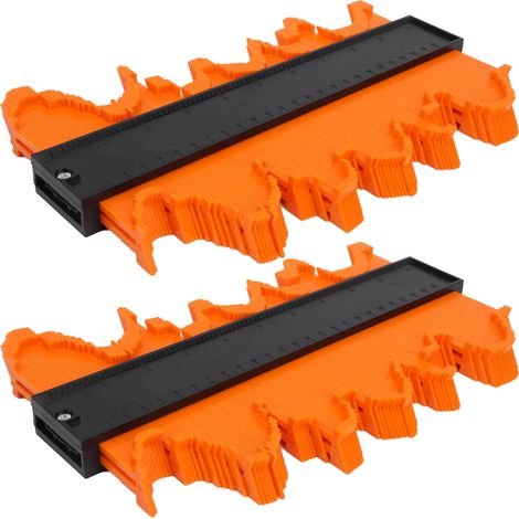 Règle de contour de forme irrégulière (2 pièces) - Outil de mesure pour la reproduction de cadres et le bricolage - Largeur : 10 pouces (1/5)
