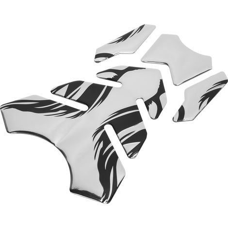 Lot de 4 autocollants de protection pour réservoir de carburant de moto, ruban adhésif souple en mousse, argent. (1/5)