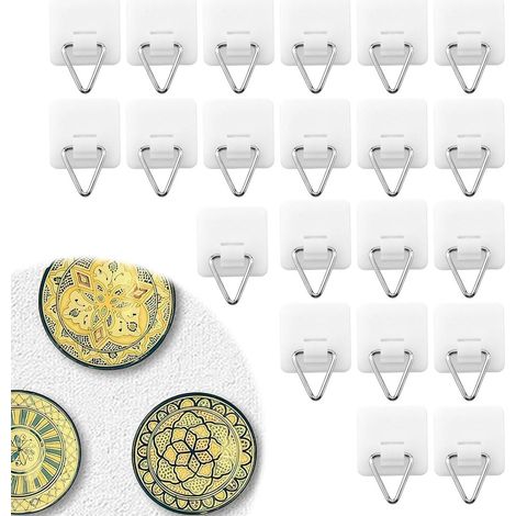 Filiyano-Lot de 20 crochets adhésifs pour tableaux, pour accrocher vos photos sans percer, résistants à la rouille, adaptés aux surfaces lisses. (1/5)