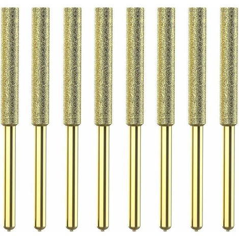 Green Mobility-8Pcs Meches De Tronconneuse Affuteuse Diamantee Plaquee Titane Lime De Tronconneuse Electrique Haute Durete - 4Mm (1/5)