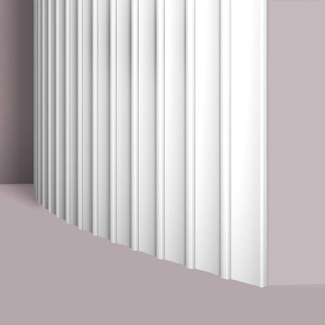 3d wall panel NMC DORIQUE FLEX ARSTYL Noel Marquet Wall paneling Acoustic panel Flexible moulding Panel moulding Stucco moulding Decorative moulding contemporary design white 2 m