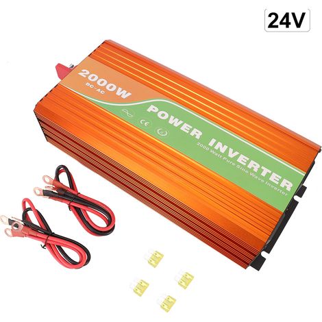 Onduleur solaire pour voiture, 2000 W, à onde sinusoïdale pure haute fréquence, tension de sortie 220 V (1/5)