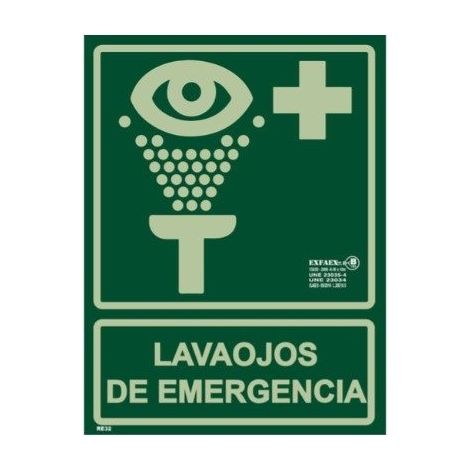 SEÃ‘AL A4 LAVAOJOS EMERGENCIA FOTOLUMINISCENTE - METALICAS JULIO GARC