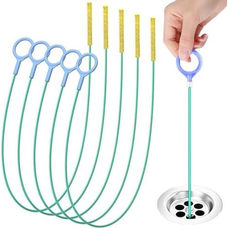 5 Pièces deboucheur Canalisation Brosse 90cm Serpent D'évier de Plomberie Réutilisable Furet Nettoyage Drain D'égout pour Tuyauterie égouts,Lavabo,Baignoire,Cuisine -