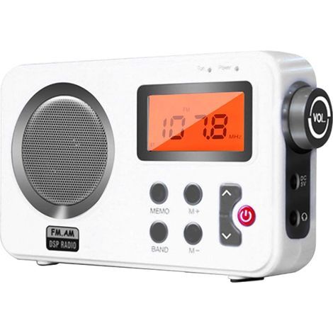 Haut-Parleur Radio de Douche, Radio FM/AM avec écran LCD, Radio stéréo Portable avec Port pour écouteurs, 20 Stations de Radio préréglées, pour Salle de Bain/Jacuzzi/Plage (1/5)