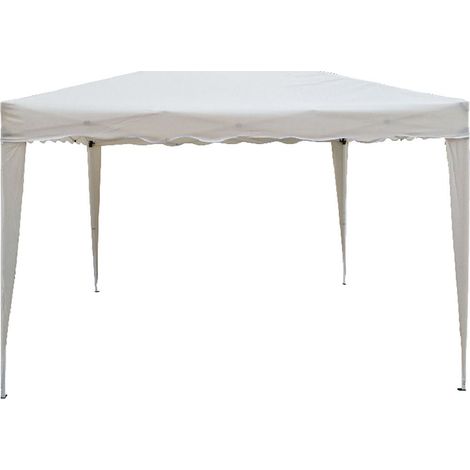 Cenador plegable con estructura de acero con bolsa incluida para ferias y mercados Camel - Dimensiones y color Blanco - A300xP200xAl máx 260 cm