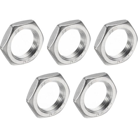 5 pcs Fonte Tuyau Raccord Hex Contre-écrou, 304 Inox Acier Hex Verrouillage Écrou 3/4" Femelle Filetage (DN20) pour Plomberie Fixe, Eau Balai et Châssis Nettoyeur (1/5)