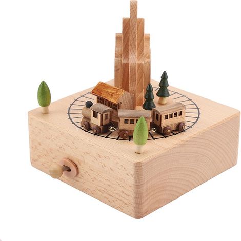 Spieluhr aus Holz – Wunderschönes musikalisches Holzobjekt – Geburtstags- oder Weihnachtsgeschenk – Wohnaccessoire (1/5)