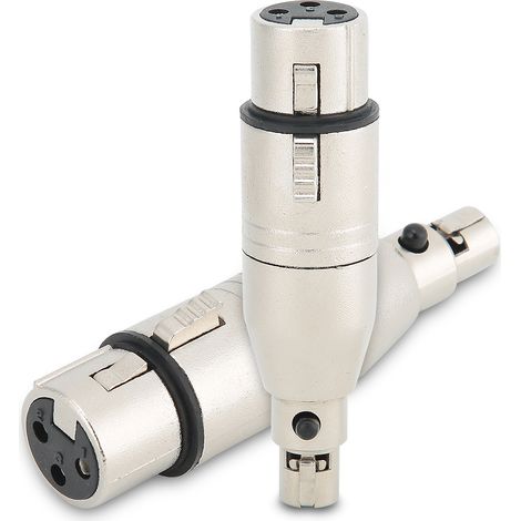 Lot de 2 adaptateurs audio Mini XLR 3 broches femelle vers XLR 3 broches femelle (1/5)