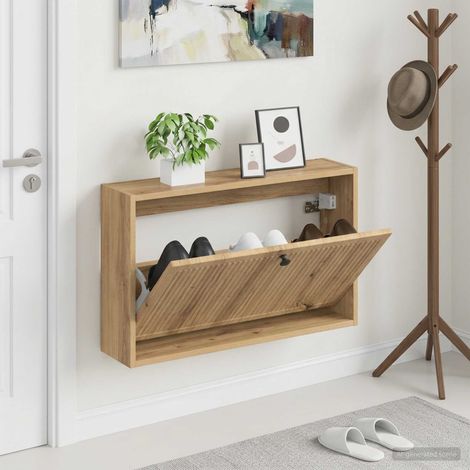 vidaXL Wall-Mounted Shoe Cabinet EDE 71 x 17 x 43 cm Engineered Wood (1/5)