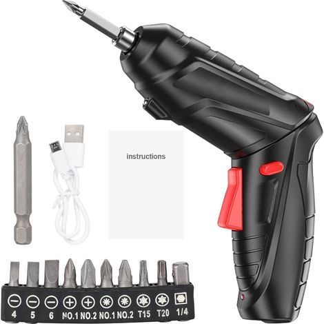 47-piece electric screwdriver set, 3.6V cordless drill, portable repair tool, high-precision folding power tools for furniture and tables