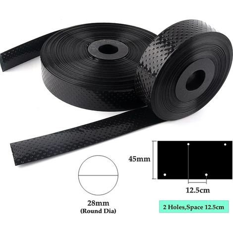 (Espacement de 2 trous : 12,5 cm - 1 pouce - 200 m) 200 m/rouleau de ruban d'irrigation goutte à goutte à micro-aspersion de 28 mm (1 pouce) de diamètre, sous membrane, pour arrosage de serres, avec 2 (1/5)