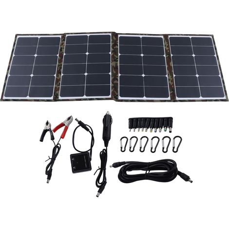 Panneau Solaire Pliable 80W Portable Chargeur USB 5V DC18V pour Camping Extérieur, Générateur Station d'Énergie, Kit Photovoltaïque Léger (1/5)