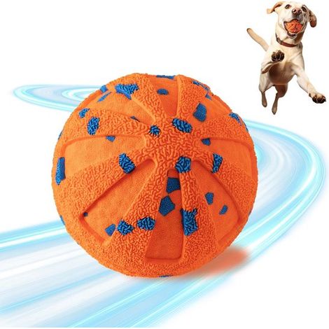 Pelota interactiva para perros: juguete inteligente para perros pequeños, rotación y rebote automáticos, fabricada en E, TPU, Color naranja (1/5)