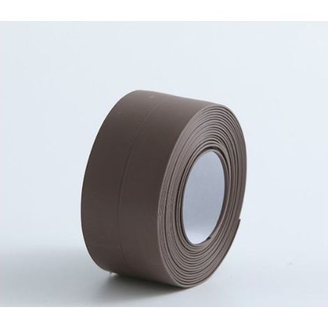 (2 pièces marron)Plinthe souple - Bande d'extrémité pour cuisine et salle de bain 22 mm 3,2 m, joint auto-adhésif, bande pliante flexible, joint d'étanchéité (1/4)