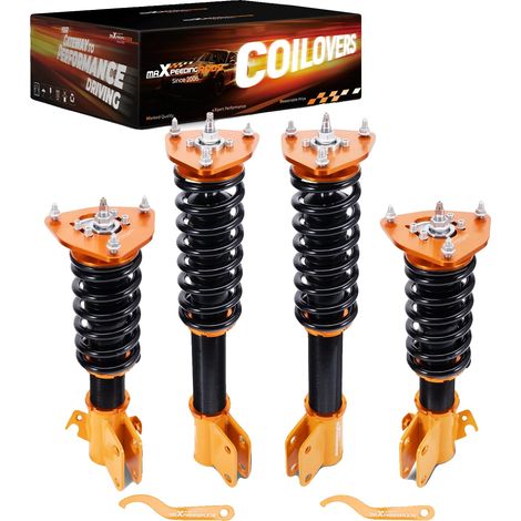 Kit de suspensión coilover, altura ajustable de 25 a 75 mm, 24 niveles de amortiguación de rebote, soporte superior delantero con rodamiento de bolas, rigidez del muelle de 9 kg/mm, compatible con mod (1/5)