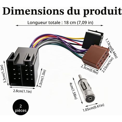 A200 Adaptateur Radio Universel pour Voiture SET - ISO 16 Broches vers ISO avec Antenne DIN + Prolongement - Installation Simple et Rapide - Matériaux de Haute Qualité (1/5)