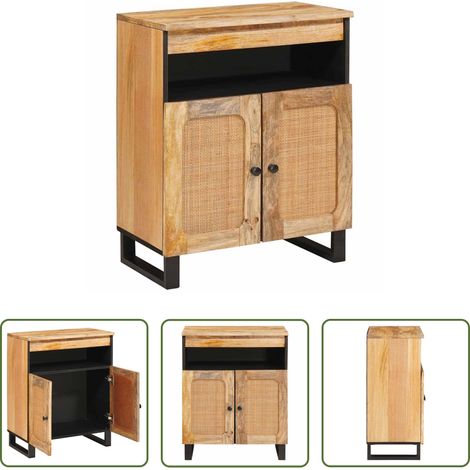 vidaXL Buffet bois manguier - Buffet avec porte Marron 60 x 33 x 75 cm Bois de mangue massif (1/5)