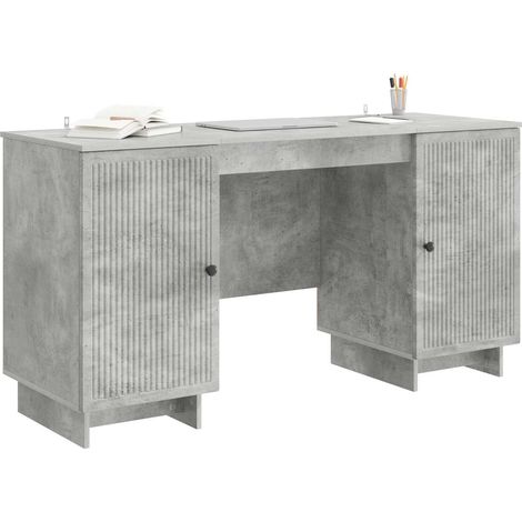 Maison Exclusive - Schreibtisch Betongrau Holzwerkstoff 142,5 x 5