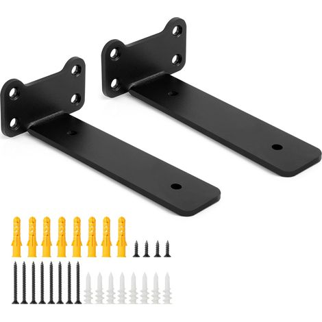 Equerre Etagere Murale 2 Pièces,Équerre Industrielle,Equerre Charge Lourde,Perfect Shelf Wall Bracket For Kitchen Living Room Storage Cabinet Office Storage Cabinet, Black, 15.5cm (1/5)