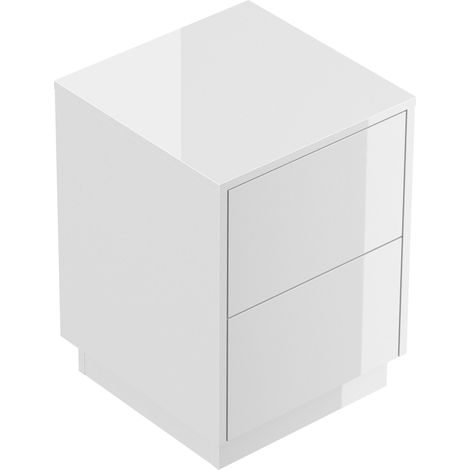 Design Nachttisch Concepto S 40cm stehend, 2 Pushauszüge Weiß Hgl (1/5)