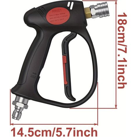 Pistolet à Eau Haute Pression avec Tuyau Rotatif 360°, Canon à Mousse et Raccords Rapides – Poignée Ergonomique, Lavage de Voiture, Piscine et Animaux, Connecteurs 1/4" & 3/8"